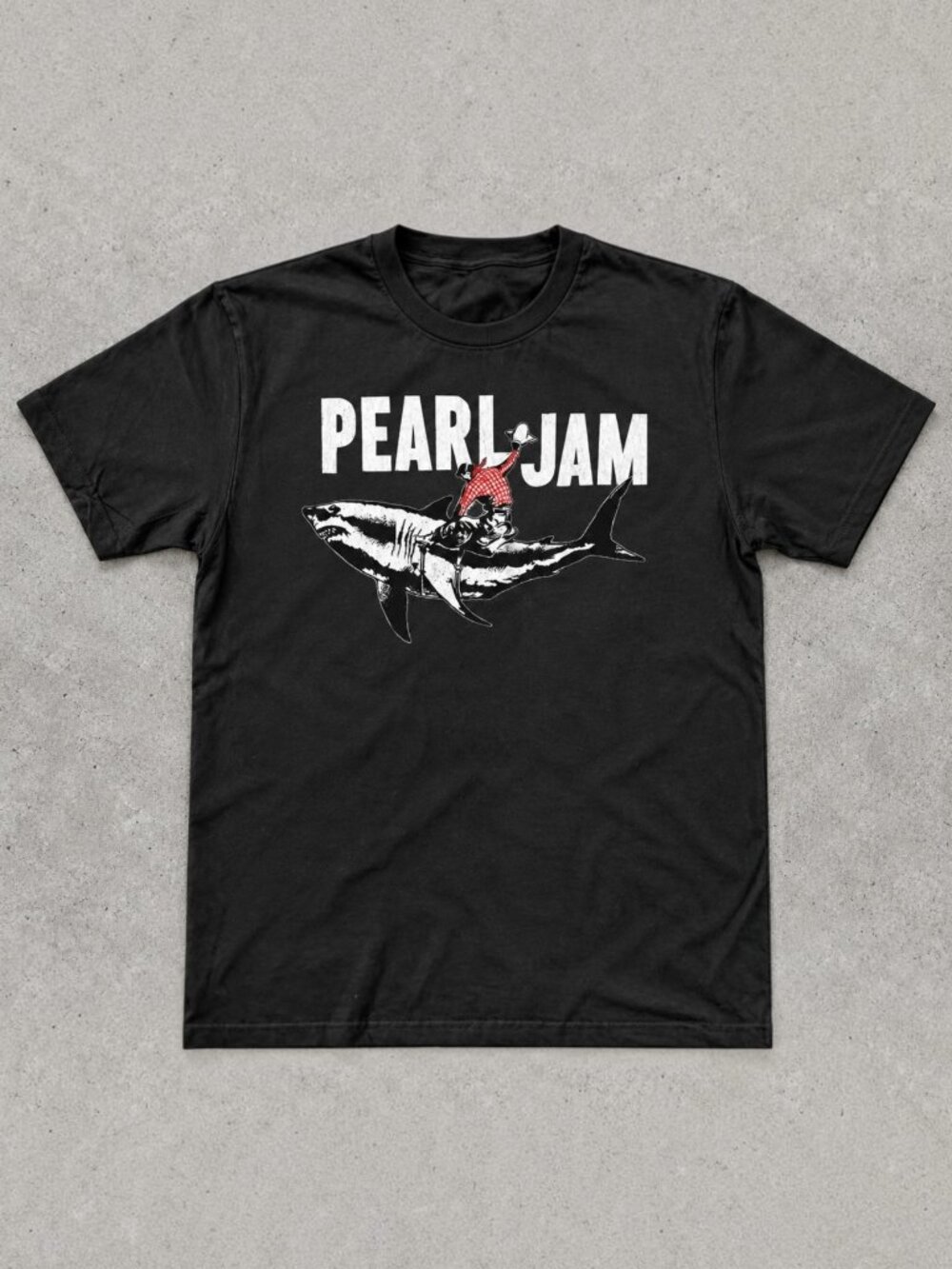 Gildan Pearl Jam Shark Cowboy Black Graphic T-Shirt
